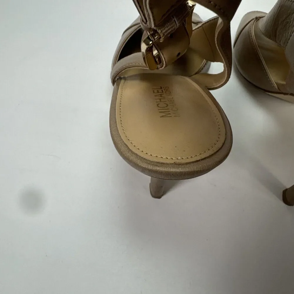 Michael Kors Dress HEELS,  Slingback, Becky Sandal Beige Tan Size 8.5